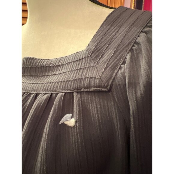 L C Lauren Conrad Dark Grey Heart Blouse -- L - Picture 6 of 8